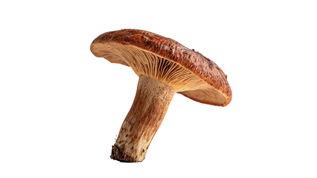 Single wild edible cep porcini mushroom forest isolated on transparent background