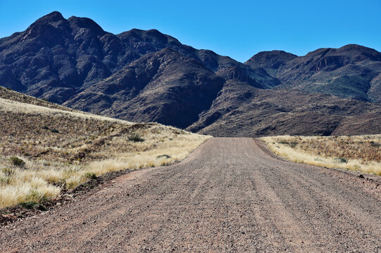 African landscape, desert and mountains.