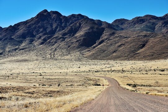 African landscape, desert and mountains.