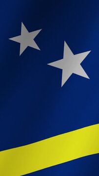 Animation of the national flag of cura&ccedil;ao. A symbol of patriotism, freedom, and national identity for the country
