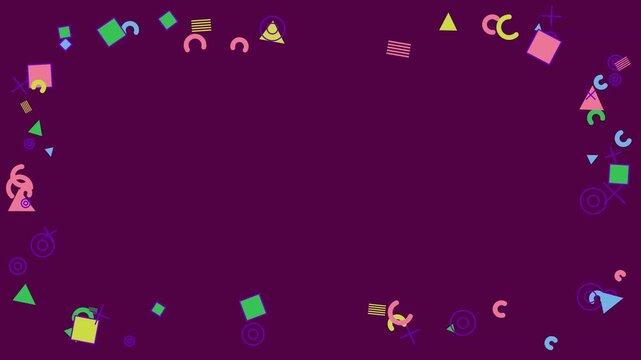 Abstract Geometric Shapes Floating and Rotating in Endless Loop Motion Background