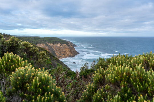 Coastal cliffs and ocean view from Cape Otway Lightstation, Australia