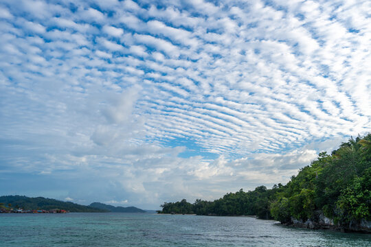 Coastline and Bajo village of Pulau Papan, Sulawesi, Indonesia