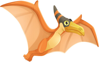 Cute Pteranodon Dinosaur Flying Cartoon Illustration © Hydric
