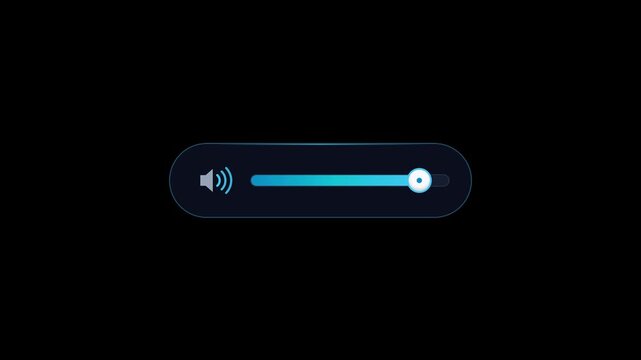 Volume control slider bars with speaker icons on transparent background