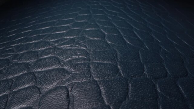 Black Natural Leather Texture Close Up