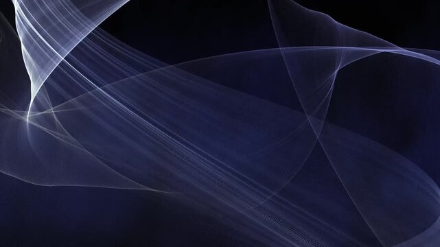Airy, transparent waves, elegant elements with a delicate blue texture, an abstract, looping background.