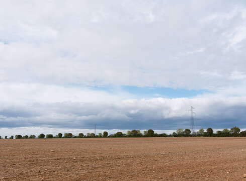 Champ arable apr&egrave;s r&eacute;colte