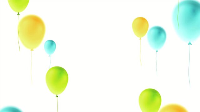 balloons floating upwards on a white background