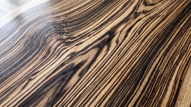 Exotic Zebrawood Grain Texture with Natural Striped Pattern