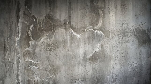Distressed Concrete Wall Texture with Cracks and Moisture Stains