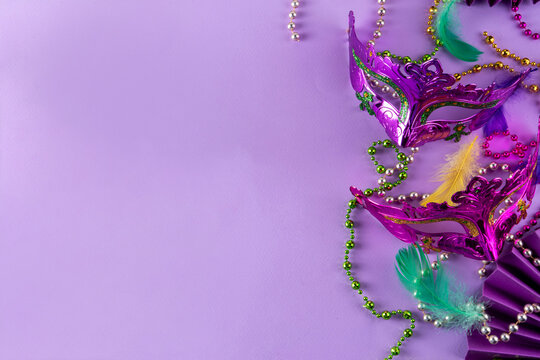 Mardi Gras colorful holiday greeting card background