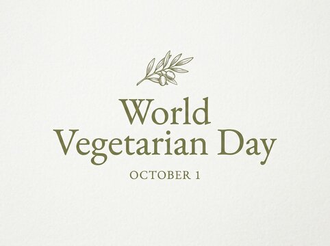 Minimalist typography for world vegetarian day on october 1st text event banner