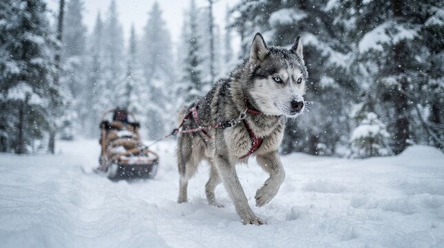 siberian husky in the snow