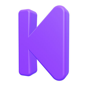 Glossy purple 3D previous track or rewind media button icon