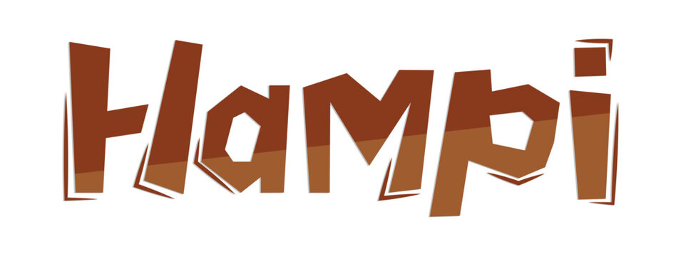Hampi karnataka India Typography City of Ruins Vector Illustration	