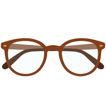 Brown eyeglasses frame reading glasses optometry fashion accessory vector illustration