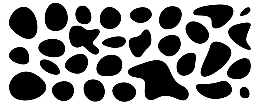 Round organic blob shapes, abstract irregular vector forms
