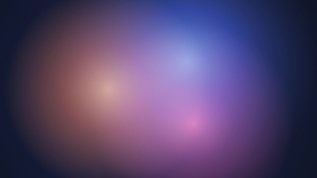 Premium abstract motion background featuring three orbiting light nodes that create a living, breathing gradient field. Deep indigo base with electric blue, rose pink, and warm amber accents. Seamless