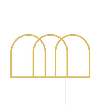 Minimal Gold Triple Arch Frame Outline