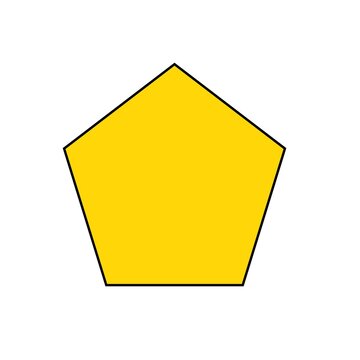 Yellow Pentagon Geometric Shape 