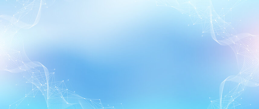 Global network connection banner design template. Header social network communication in the global business concept. Big data visualization. Internet technology