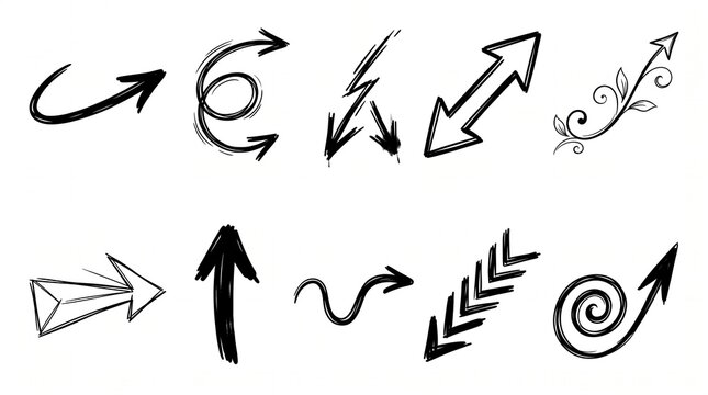 Creative arrow symbols set for professional infographic design and marker visuals.