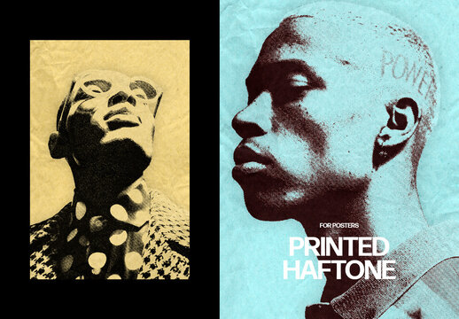 Vertical Printed Halftone Effect For Poster And Print Design