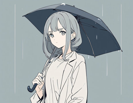 傘をさす女性