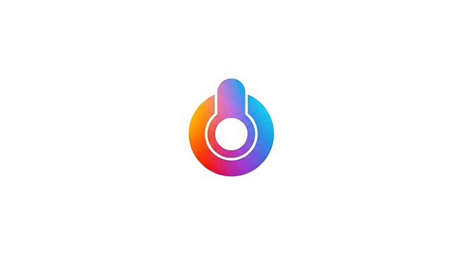 Abstract Circular Power Button Icon with Vibrant Gradient Colors