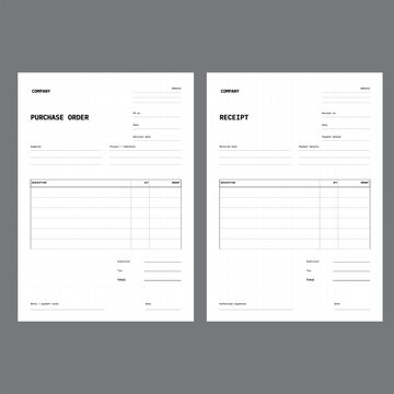 Purchase Order and Receipt Form Template