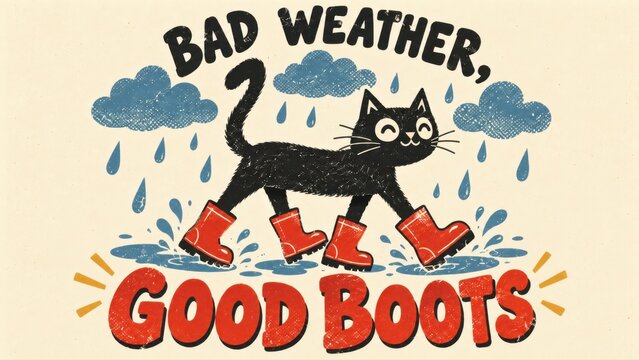 Bad weather makes fun with a cat