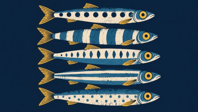 Fish swimming in a blue background