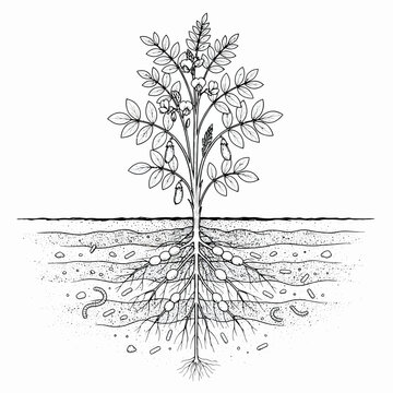 Legume root nodule nitrogen fixation scientific diagram