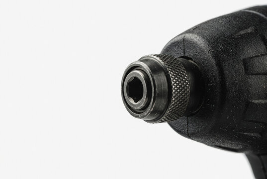 Electric screwdriver chuck close-up