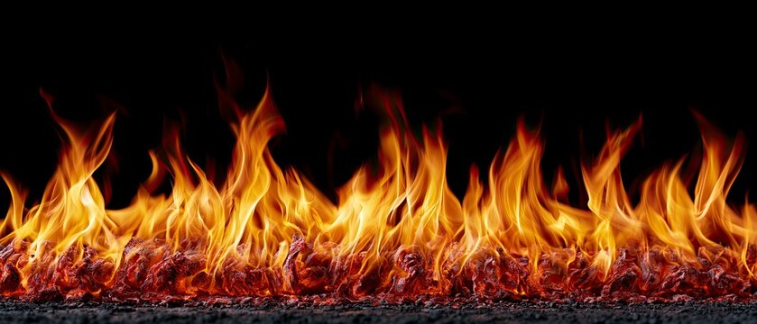 Intense Flames Burning Bright with Fiery Intensity.