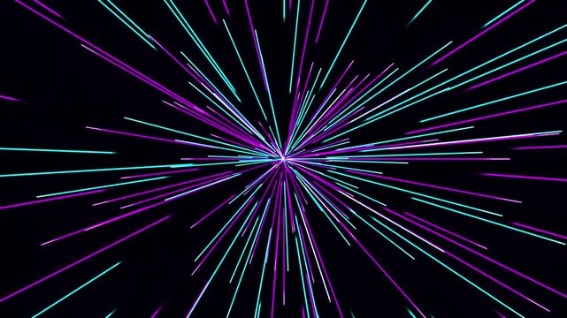 Fast motion hyperspace light speed tunnel animation stock footage