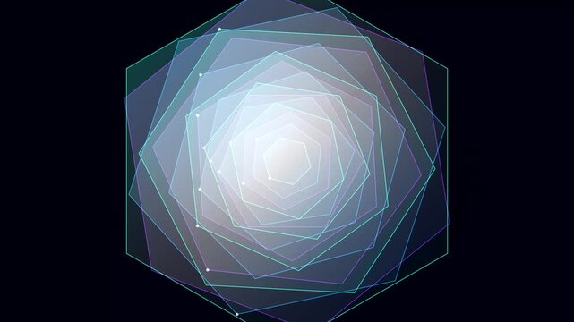Abstract futuristic glowing geometric portal motion background