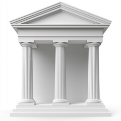 Fototapeta premium Classical white temple building with three columns on