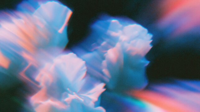 Abstract blue and pink floral motion blur background