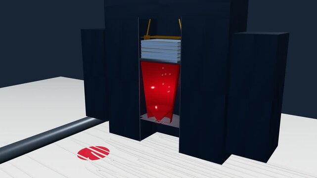 3D animation detailing the micro mechanics of a piezoelectric inkjet printer nozzle showing the PZT actuator, vibrating diaphragm, pressurization cavity, and primary picoliter droplet formation