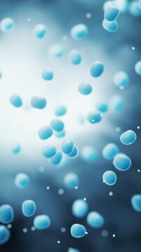 Large groups of bacterium with blue background, 3d rendering.