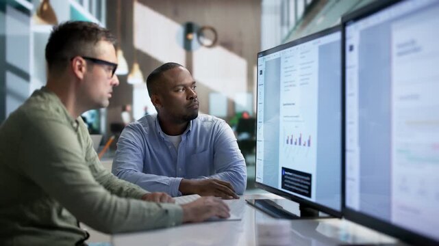 Software Developer Carefully Studies Artificial Intelligence Implementation