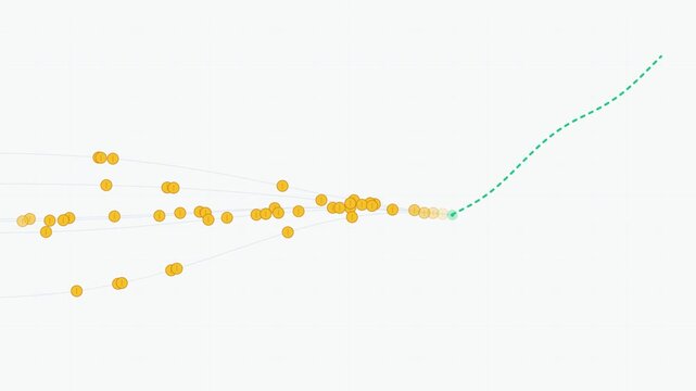 Abstract Data Visualization Scatter Plot with Trend Line and Projections