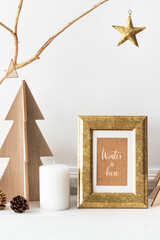 Winter is here golden frame © Rawpixel.com