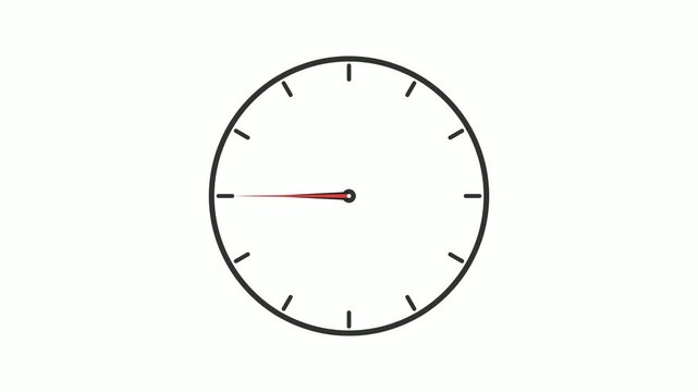 Minimalist Clock Face Animated Hands Moving Forward Time Passing Concept