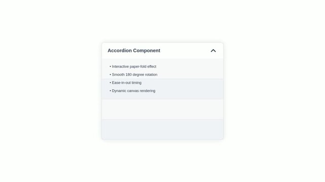 UI Accordion Component Animation Expandable Menu Interaction with Smooth Transitions