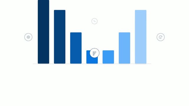 Animated Bar Chart Graph Visualization Data Analysis and Growth Concepts