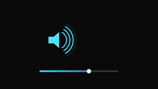 Animated Sound Icon with Volume Slider Audio Level Adjustment