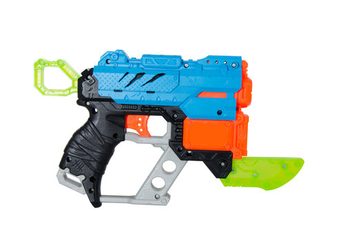Toy foam dart blaster gun dino attack series isolated on white background